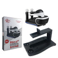 Black PS4 VR controller charging dock holding two PlayStation VR motion gamepads