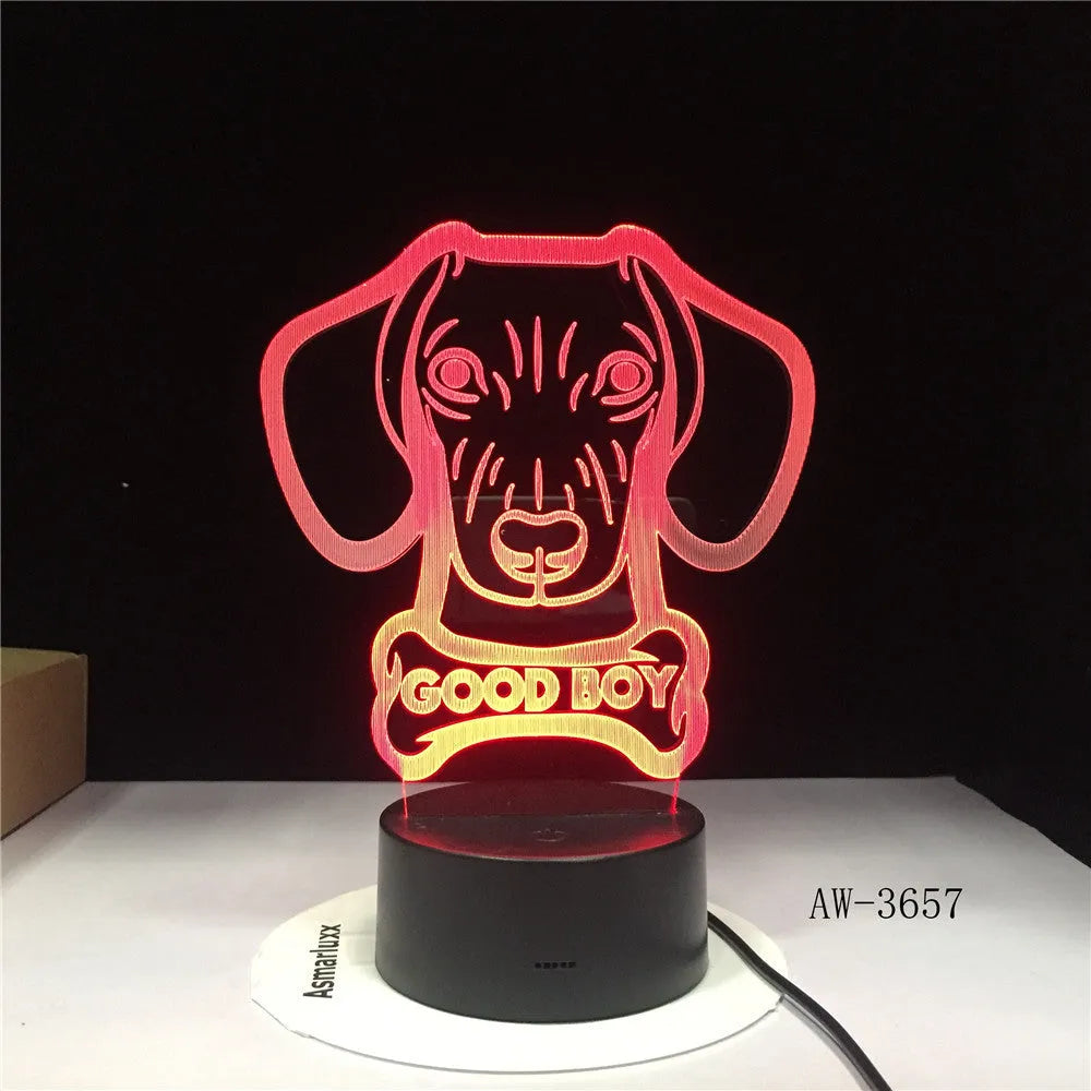 A colourful gradient acrylic remote control touch LED table lamp on a desk with a USB cable.