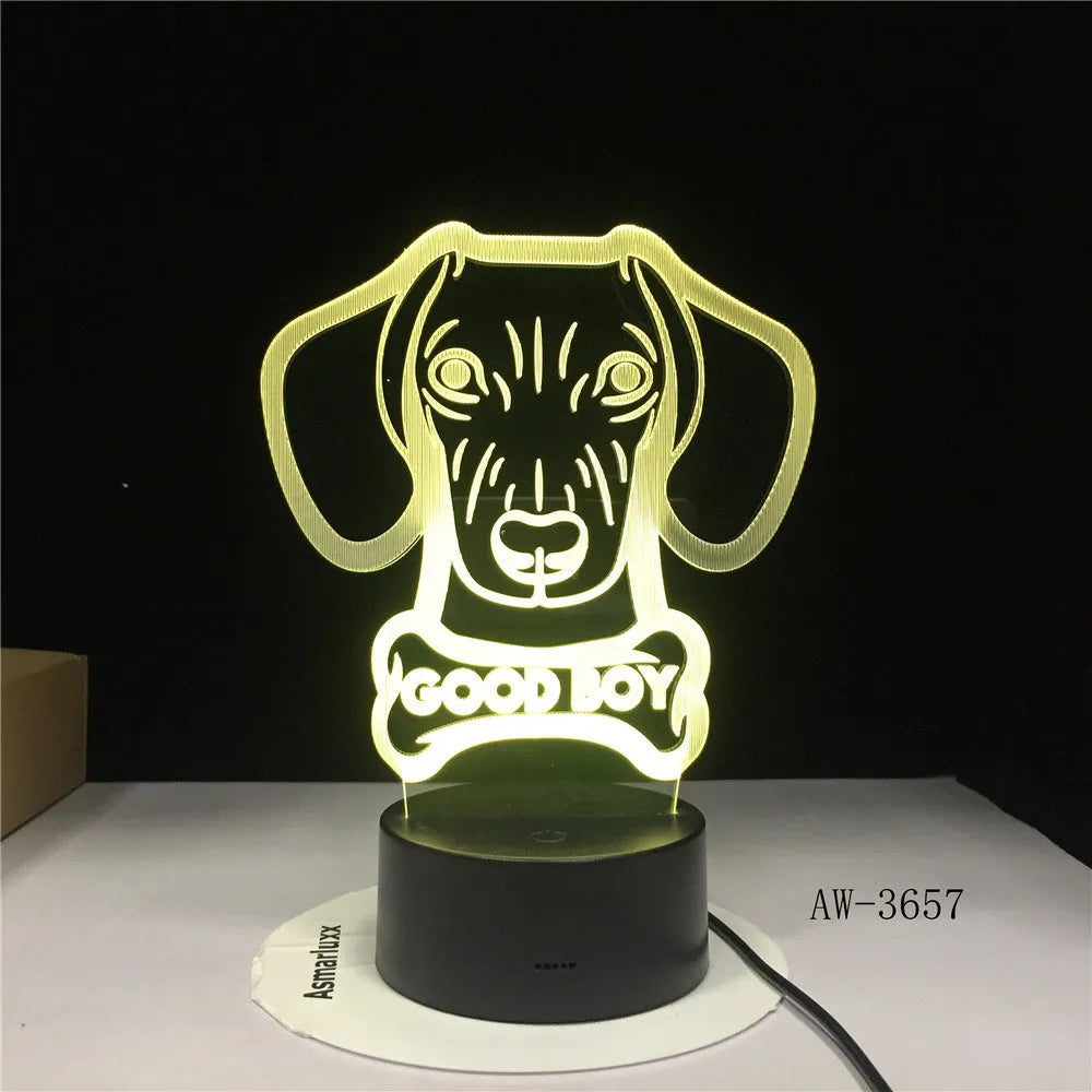 A colourful gradient acrylic remote control touch LED table lamp on a desk with a USB cable.