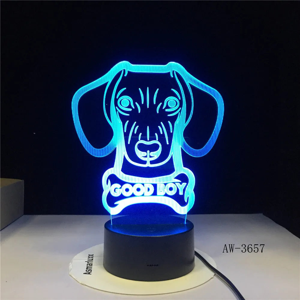 A colourful gradient acrylic remote control touch LED table lamp on a desk with a USB cable.