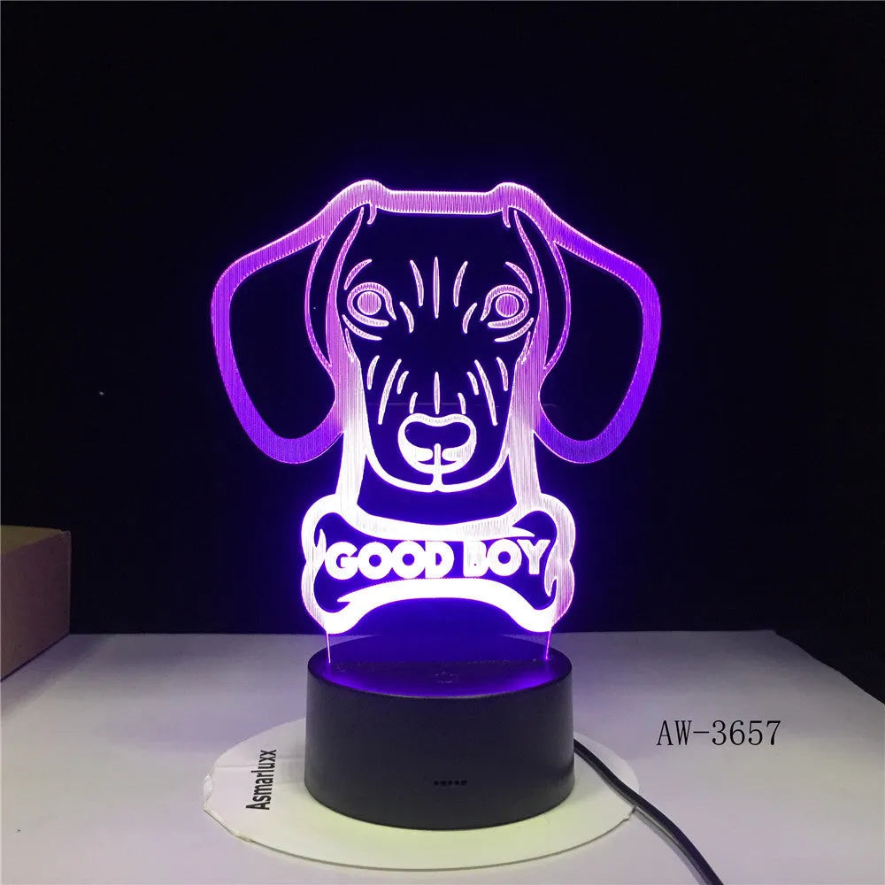 A colourful gradient acrylic remote control touch LED table lamp on a desk with a USB cable.