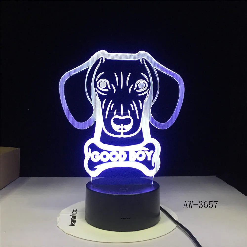 A colourful gradient acrylic remote control touch LED table lamp on a desk with a USB cable.