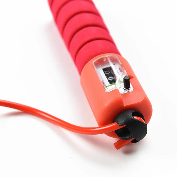 Adult synchronized sports skipping rope with counting mechanism and sponge handles