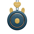 Mini bladeless neck band fan worn around the neck with a hanging rope, shown in a cute animal colour design.