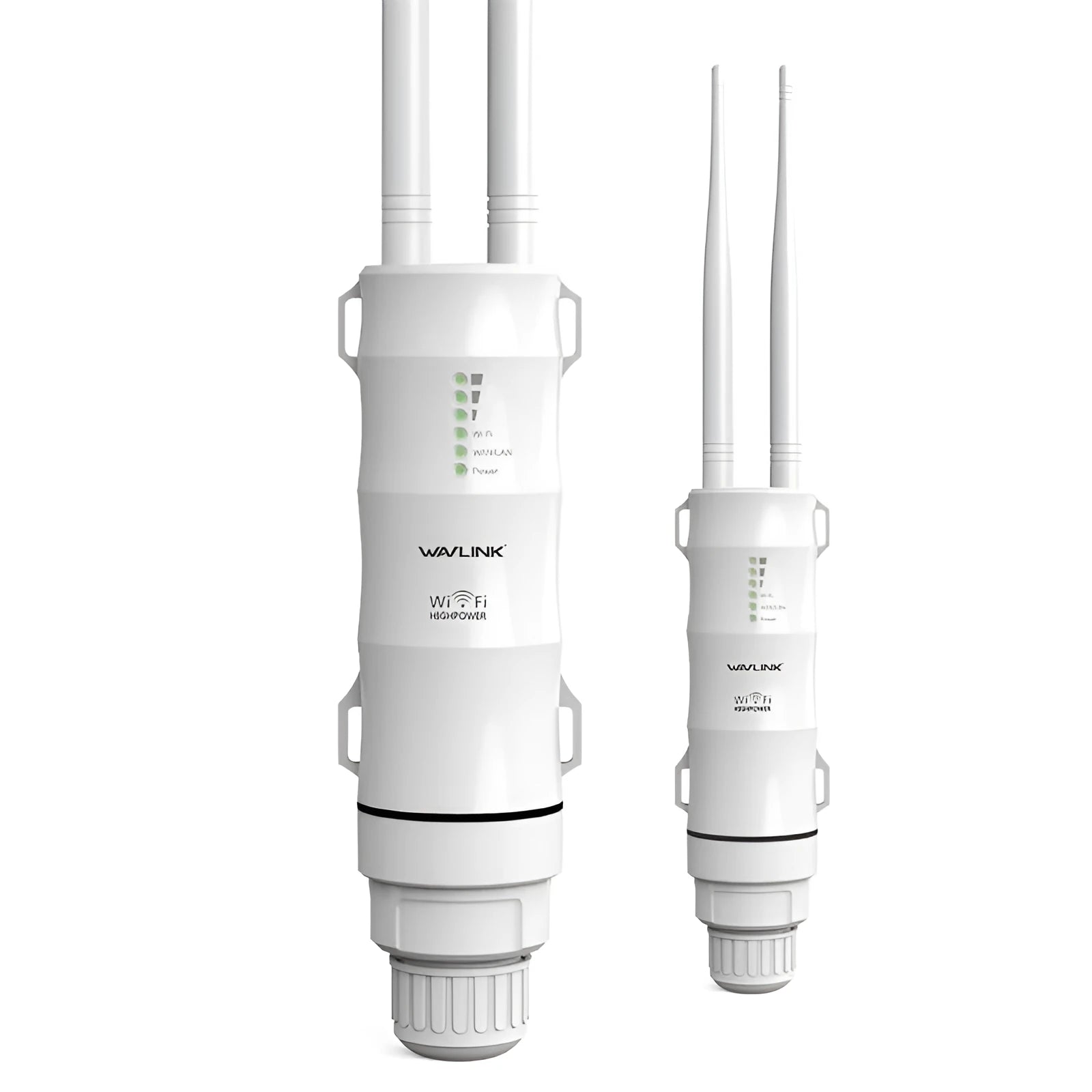 White outdoor wireless AP rangefinder with detachable components for 600 metre coverage