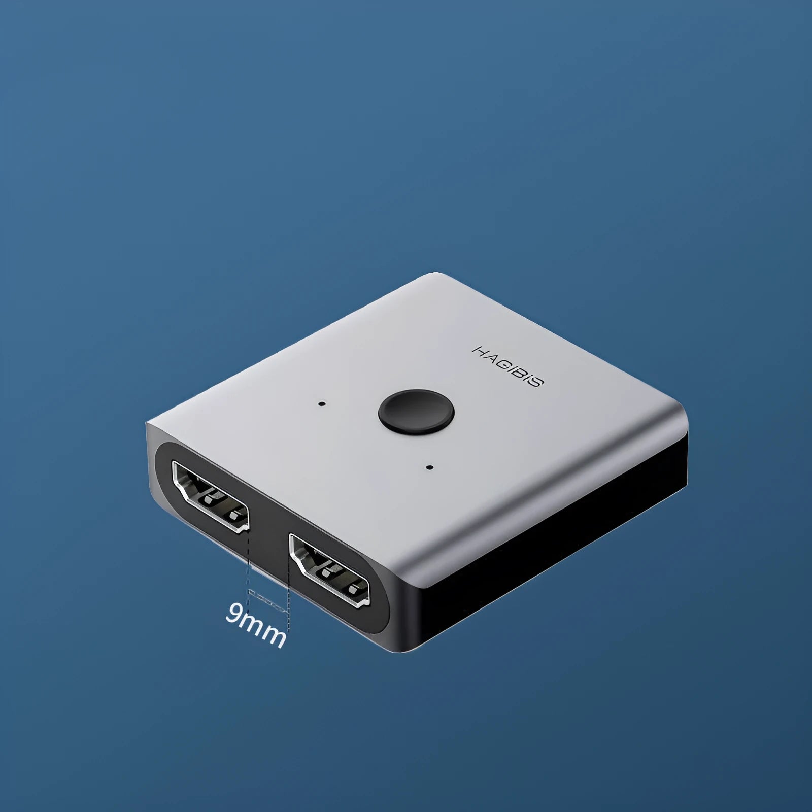 Grey HDMI 1.2 splitter switcher device with one input and two output ports for 4K video sharing