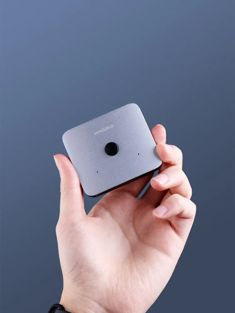 Grey HDMI 1.2 splitter switcher device with one input and two output ports for 4K video sharing