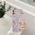 Colourful cartoon design TPU protective case for iPhone on a white background
