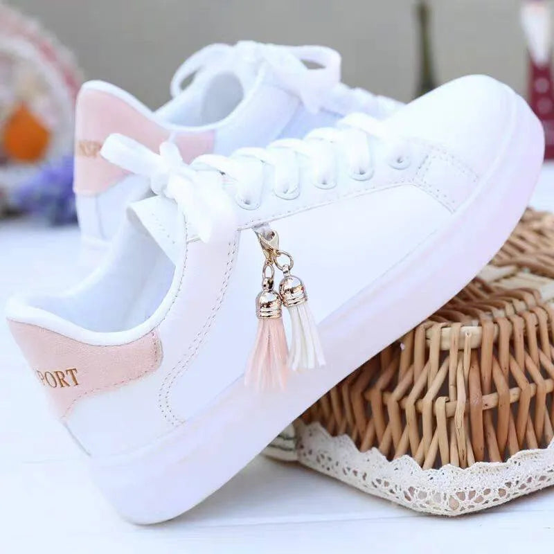 Women's mesh fashion shoes in black and pink with flat 4cm heel and breathable construction