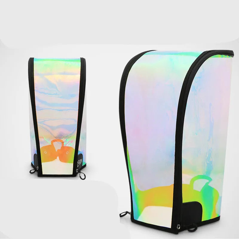 Universal colourful transparent hat for golf bags with adjustable buckle and laser seven colours design