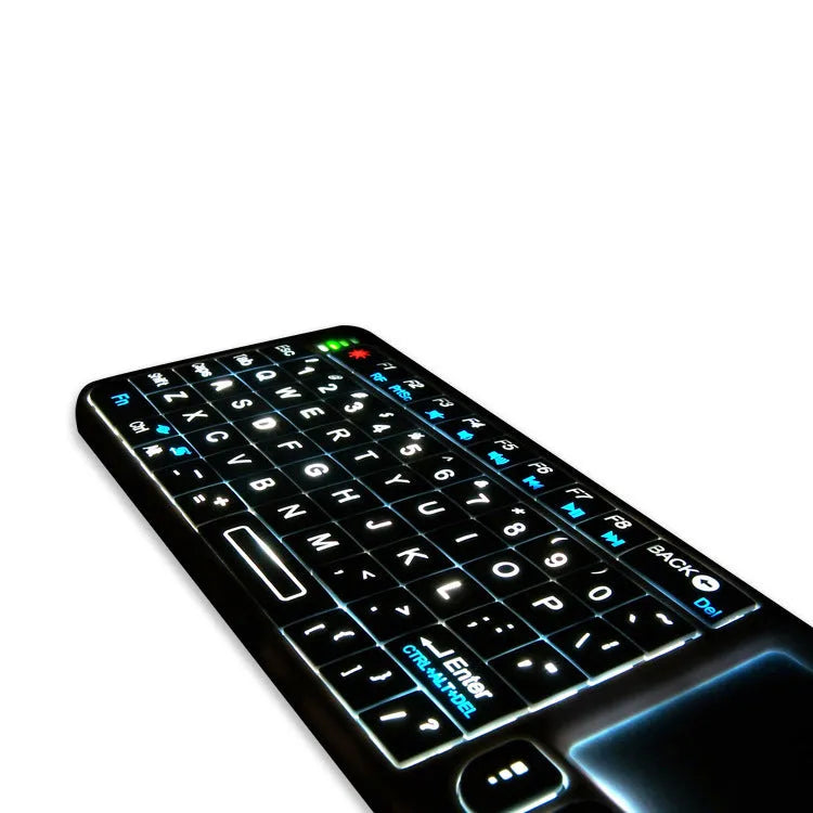 Mini wireless Bluetooth laser touch keyboard with 7 colour backlight and ABS construction