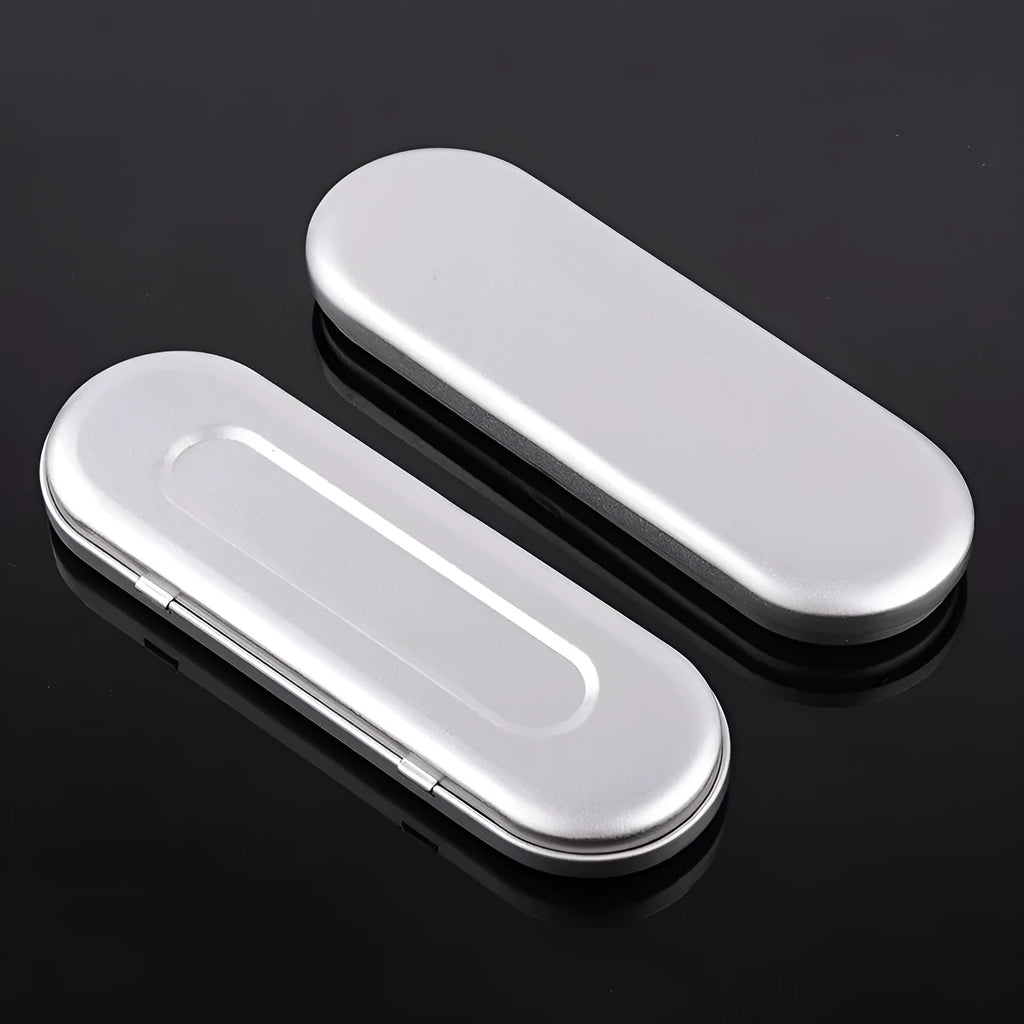 Rectangular tinplate cosmetic and pen storage box with frosted iron finish and offset printing