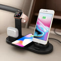 Three-in-one wireless charging bracket for iPhone, Apple Watch and AirPods in black or white