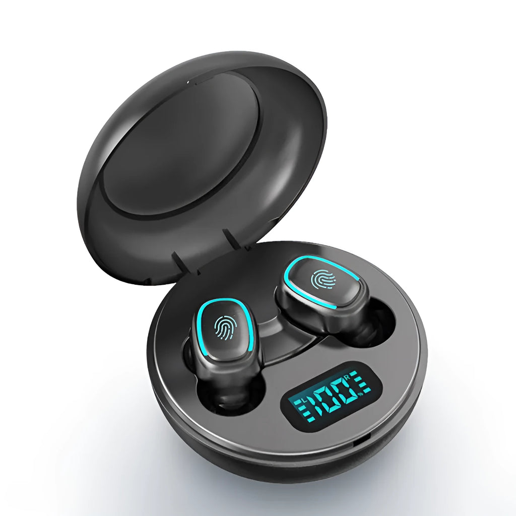 Wireless Bluetooth TWS earbuds in white, black, and red colours showing in-ear private mould design