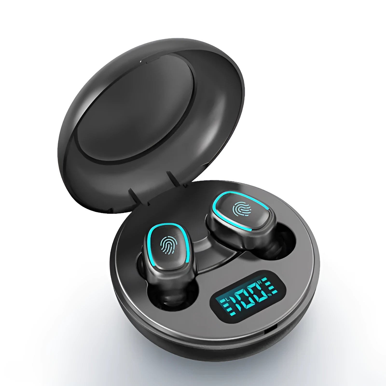Wireless Bluetooth TWS earbuds in white, black, and red colours showing in-ear private mould design