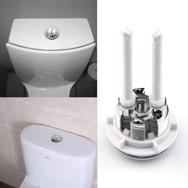 A white ABS plastic double flush button for a toilet cistern, shown at 38mm size.