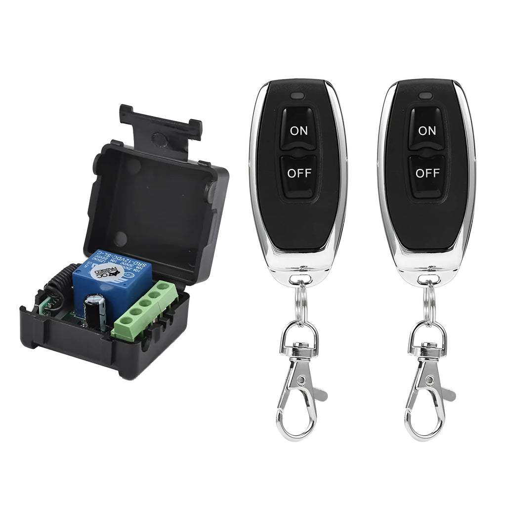 Single-channel wireless remote control switch car access control black DC 12V 24V relay