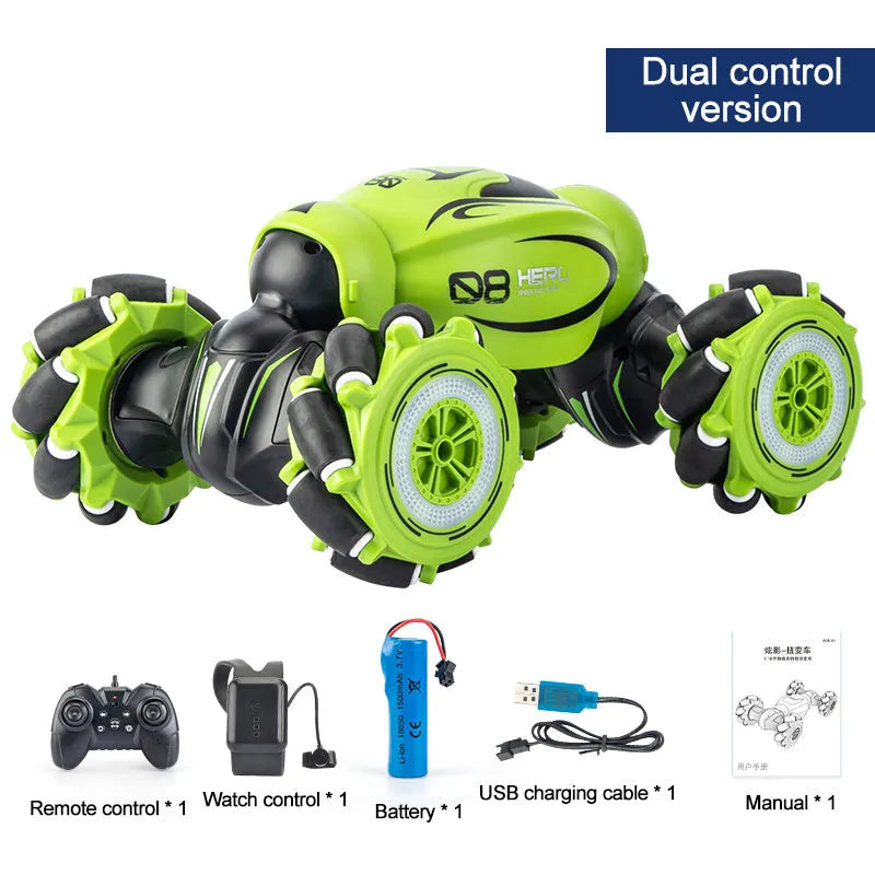 Gesture sensing deformation remote control car in blue, green, or orange colours with somatosensory controller