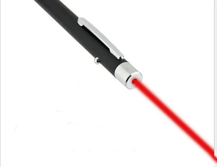 Black red laser pointer pen with stylus tip for conference presentations