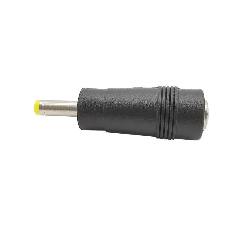 Black round DC power adapter 5.5x2.1 female to 4.0x1.7 male plug connector