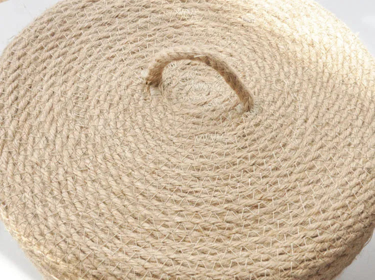 Japanese linen fabric storage basket with cover in three sizes for bedroom organisation