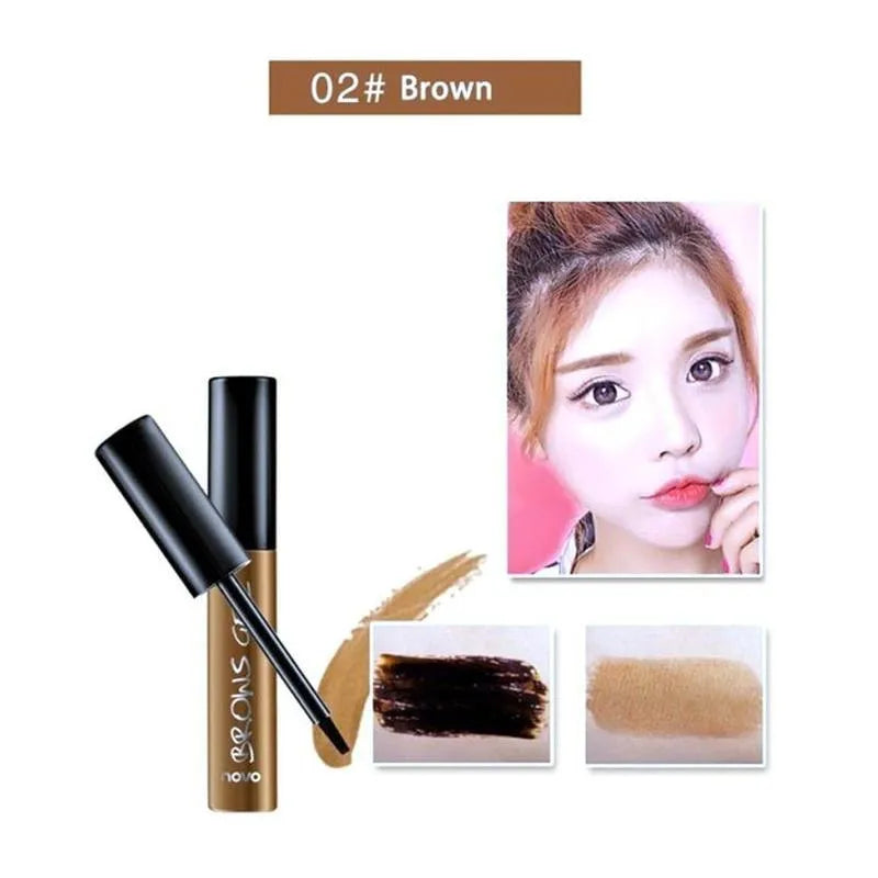 Peel off eyebrow tint gel in brown shade with flat brush applicator, 6g pot