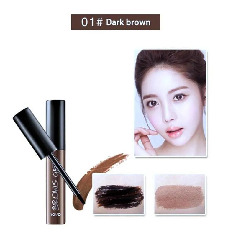 Peel off eyebrow tint gel in brown shade with flat brush applicator, 6g pot