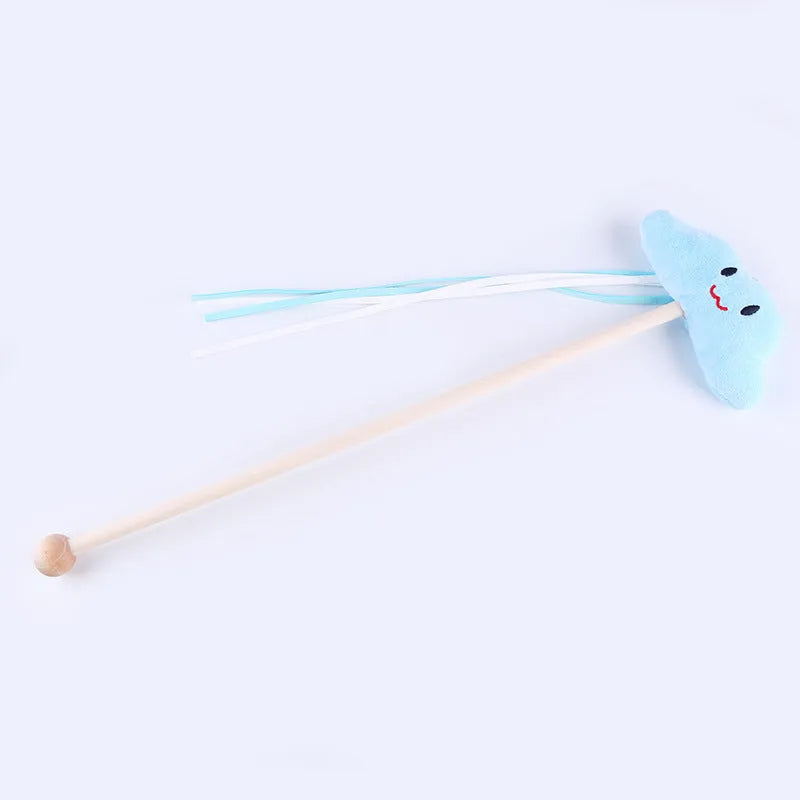 Cat feather bell mouse toy made from cotton rope, a throwing toy for indoor cats with bell and feather design