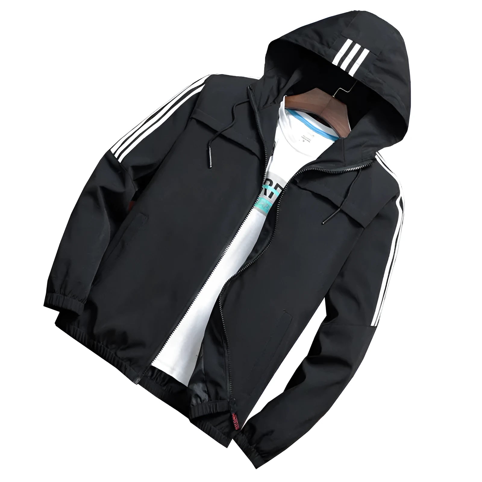 Men's Korean style baseball uniform jacket in army green, long sleeves, straight hem, multi-pocket design