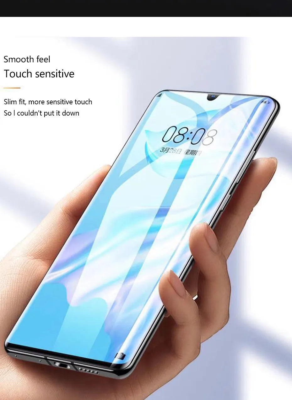 Three hydrogel screen protector films for Huawei and Honor smartphones on backing cards
