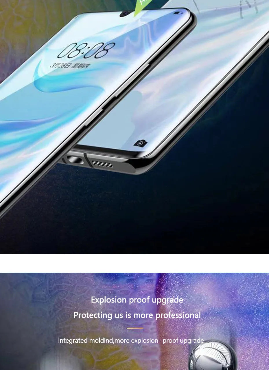 Three hydrogel screen protector films for Huawei and Honor smartphones on backing cards