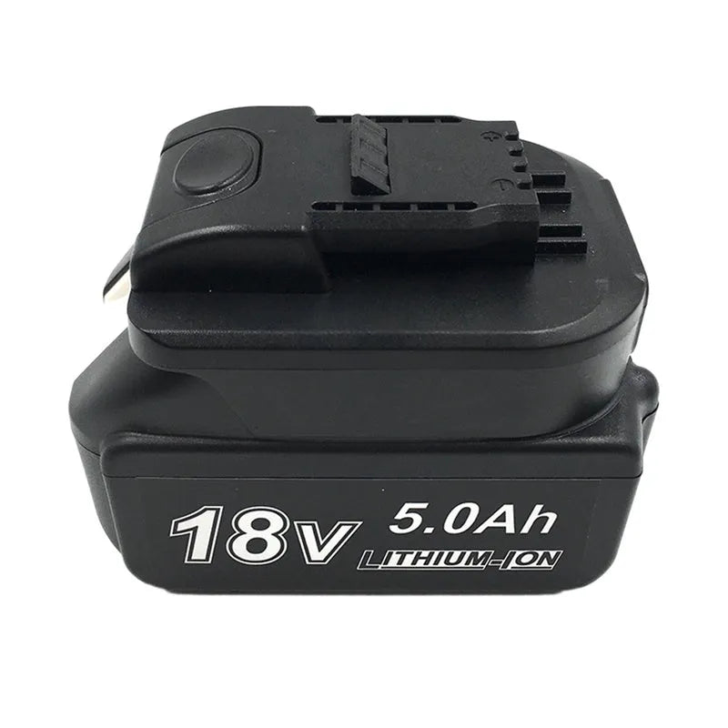 Black Makita to Worx power tool battery converter adapter for cross-brand compatibility.