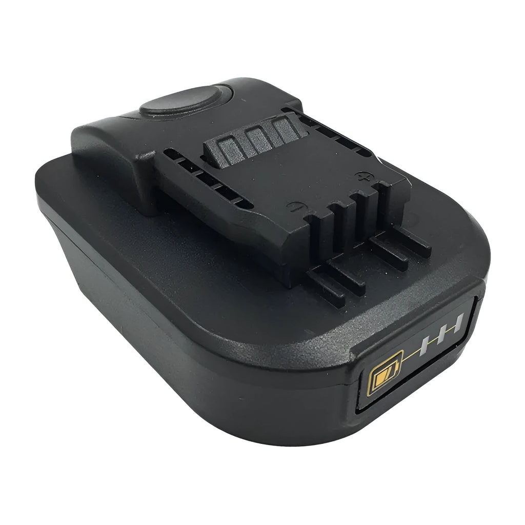 Black Makita to Worx power tool battery converter adapter for cross-brand compatibility.
