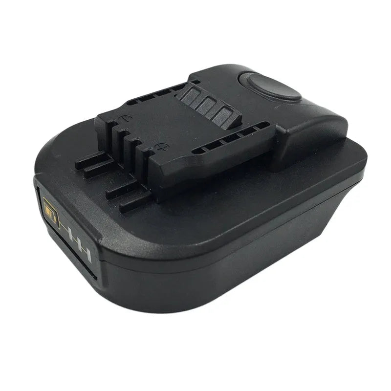 Black Makita to Worx power tool battery converter adapter for cross-brand compatibility.