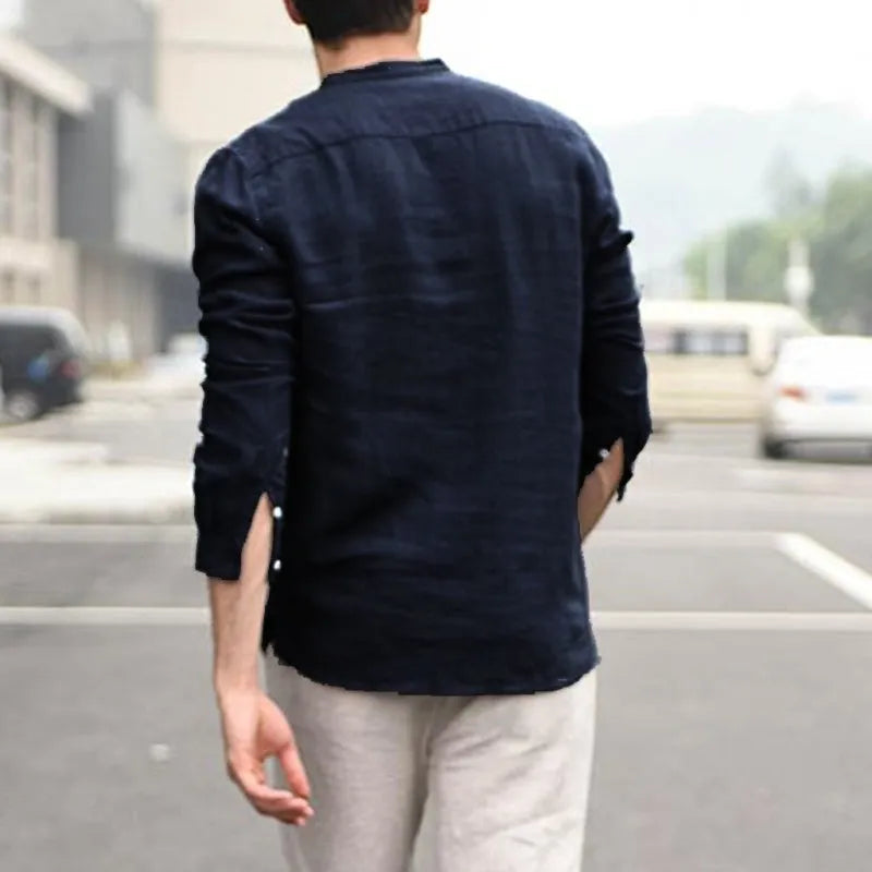 Men's short sleeve slim fit shirt with turn-down plaid collar, available in khaki, navy blue, or white.