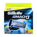 Blue Gillette Front Speed 3 manual razor and eight replacement blades in packaging