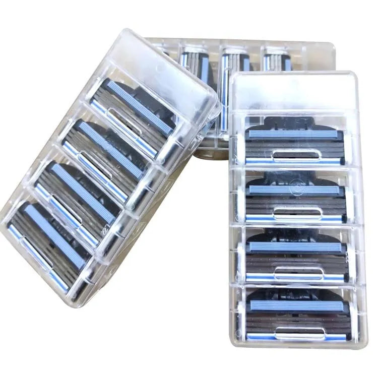 Blue Gillette Front Speed 3 manual razor and eight replacement blades in packaging