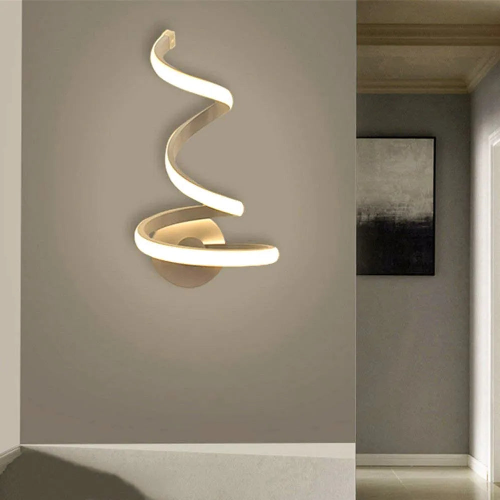 Modern aluminium LED wall lamp in Outer Snake style for corridor or living room