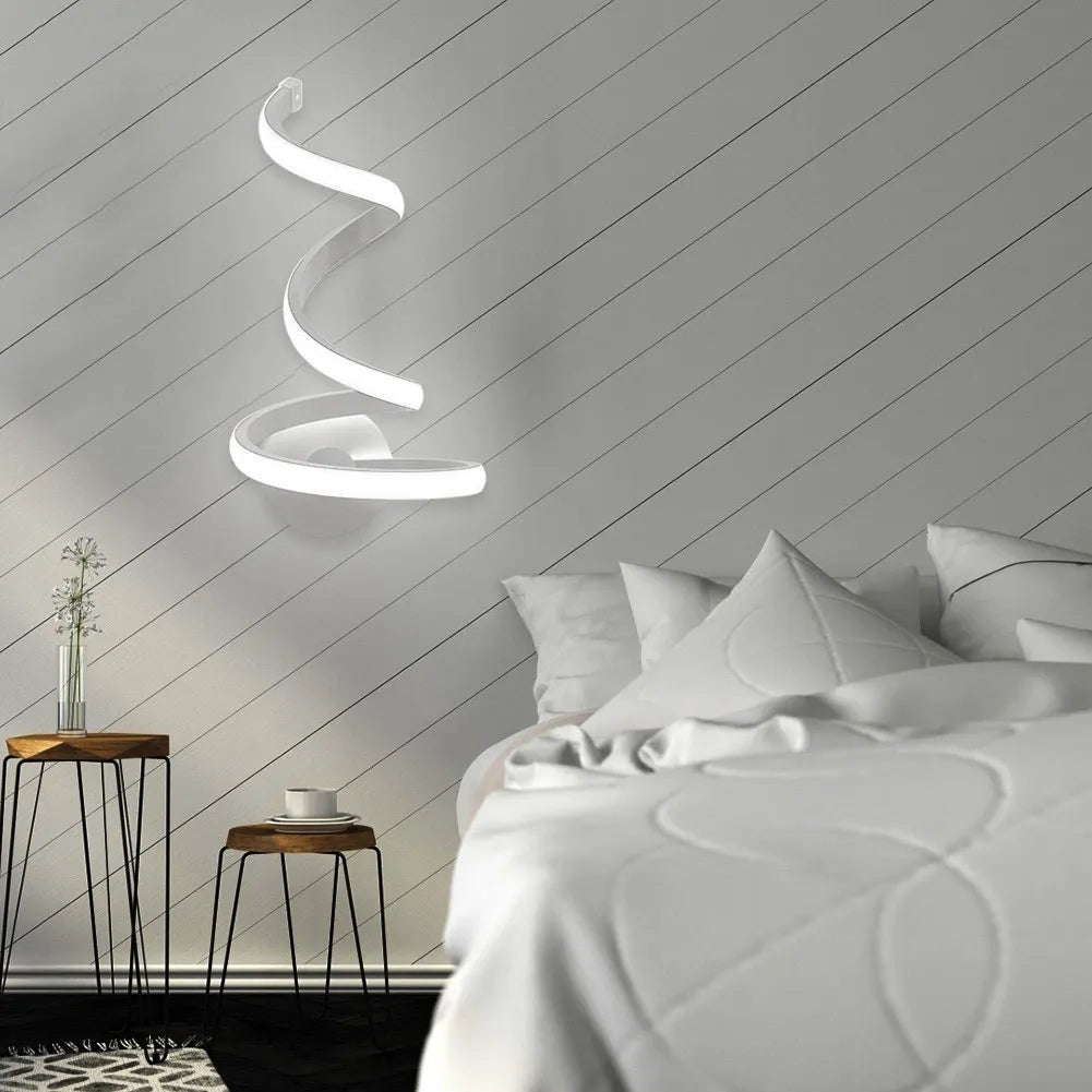 Modern aluminium LED wall lamp in Outer Snake style for corridor or living room