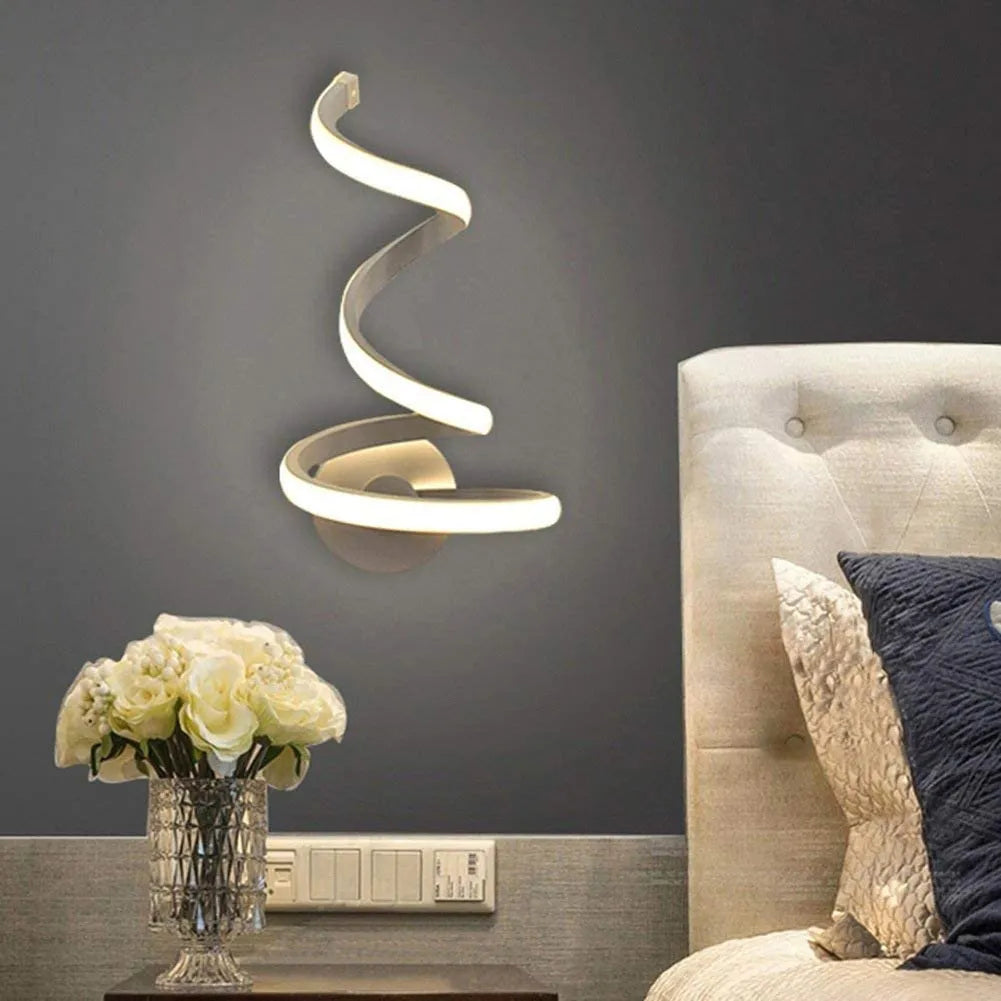 Modern aluminium LED wall lamp in Outer Snake style for corridor or living room