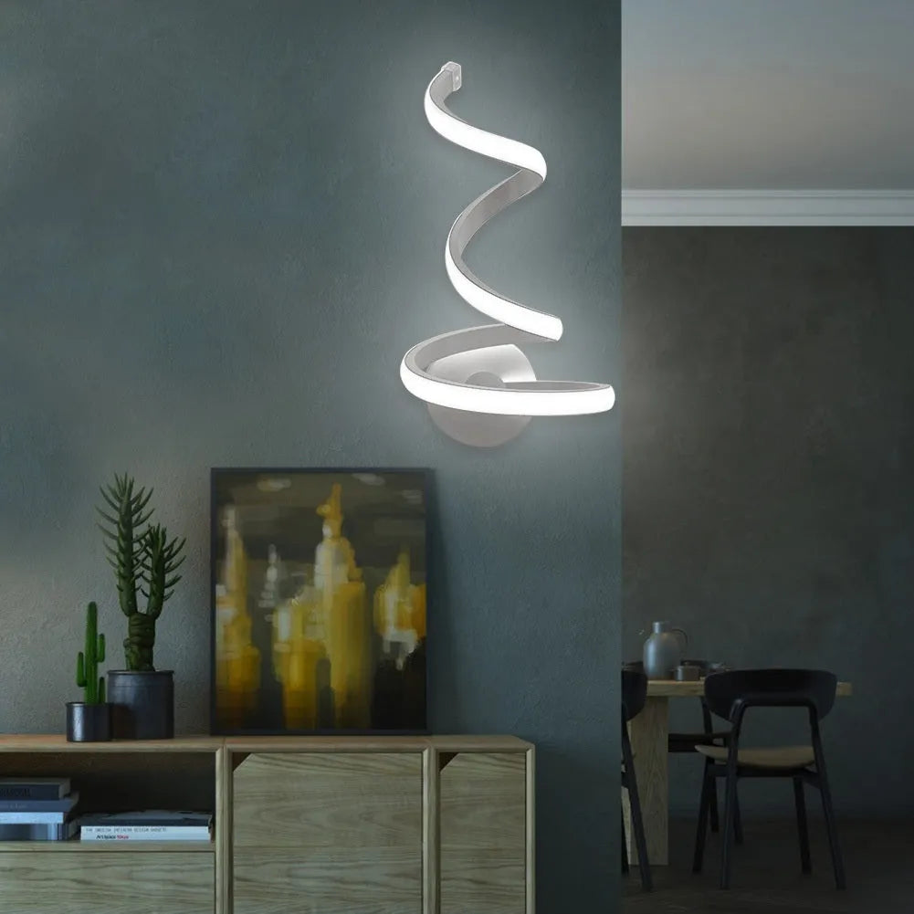Modern aluminium LED wall lamp in Outer Snake style for corridor or living room
