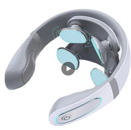 Wireless electronic neck massager with four-head massage style, 6 modes, 20 gears, and heat therapy