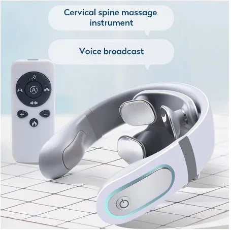 Wireless electronic neck massager with four-head massage style, 6 modes, 20 gears, and heat therapy