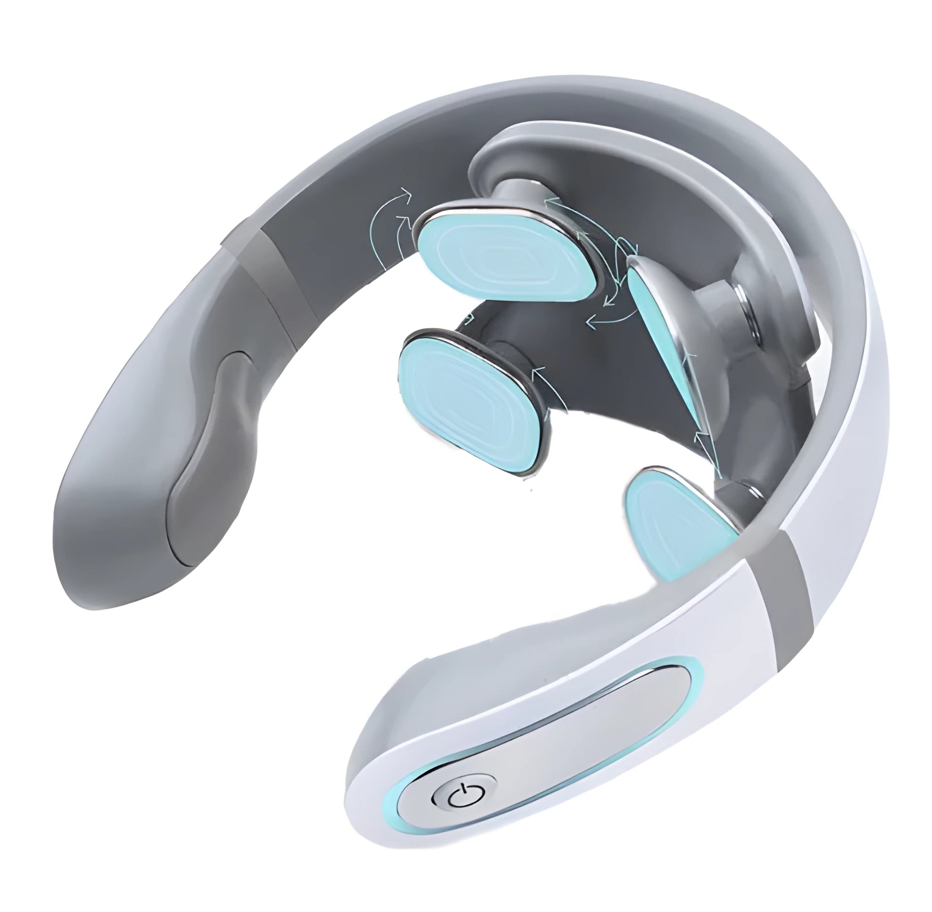 Wireless electronic neck massager with four-head massage style, 6 modes, 20 gears, and heat therapy