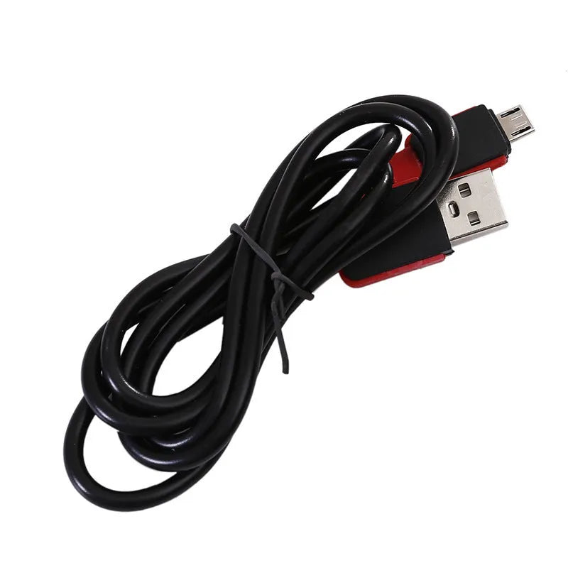 Red COB flashlight with magnetic hook showing 28.8cm length and USB charging port
