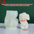 Silica gel Shy Female Body candle mould shown in three style variations for craft and baking