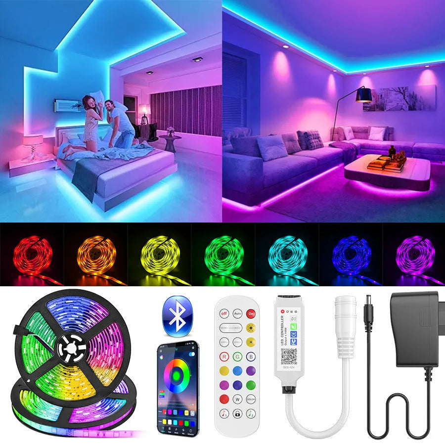 24-key mini Bluetooth DC head RGB LED controller for 5050 strips, 5-24V input, 140-degree beam angle