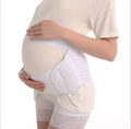 Adjustable Velcro pregnancy support belt in elastic material for abdominal and waist relief.