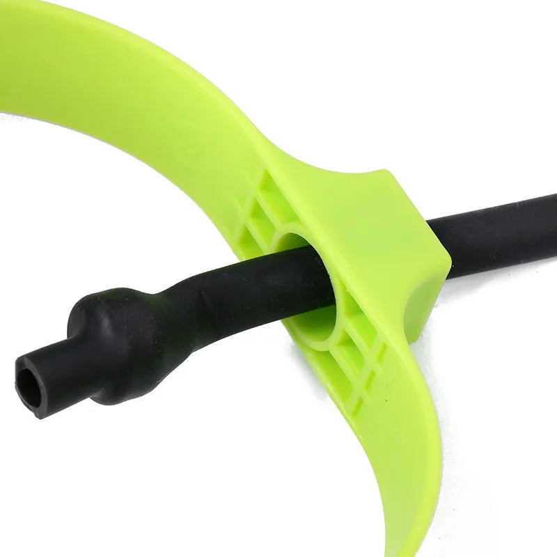 Green two-wheel abdominal wheel roller with 14-inch kneeling mat on floor for home exercise