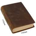 Handmade cowhide leather notebook in Crazy Horse brown with 200 pages of Daolin paper, 19x14cm size